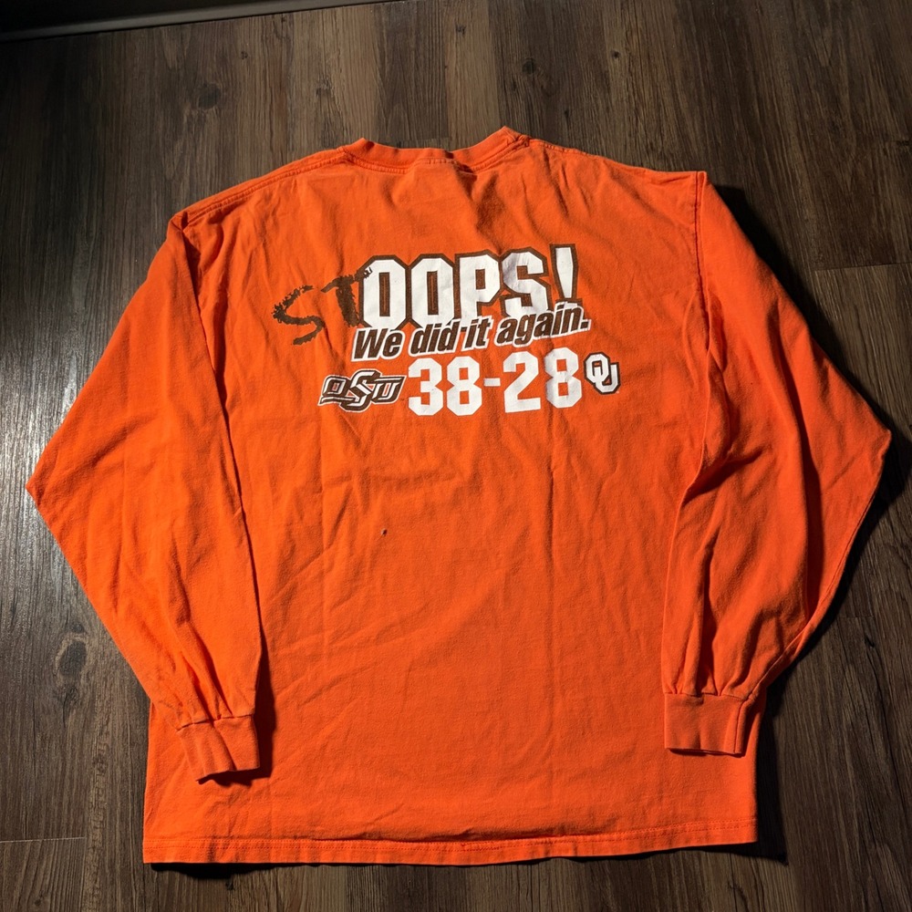 Oklahoma State Cowboys Football trash talk Long Sleeve T Shirt XL Orange Pokes‎